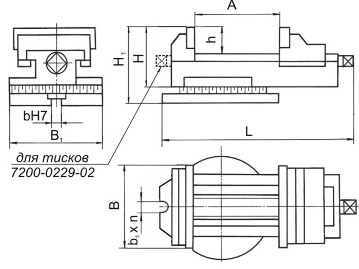 Тиски станочные 7200-0220-02 чугун поворотные