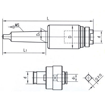ТИП 1080 J4112-MS2 (5) Патрон резьбонарезной КМ2 с головками предохранительными М3-М12